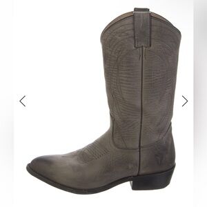 Frye Gray Leather Cowboy Boots